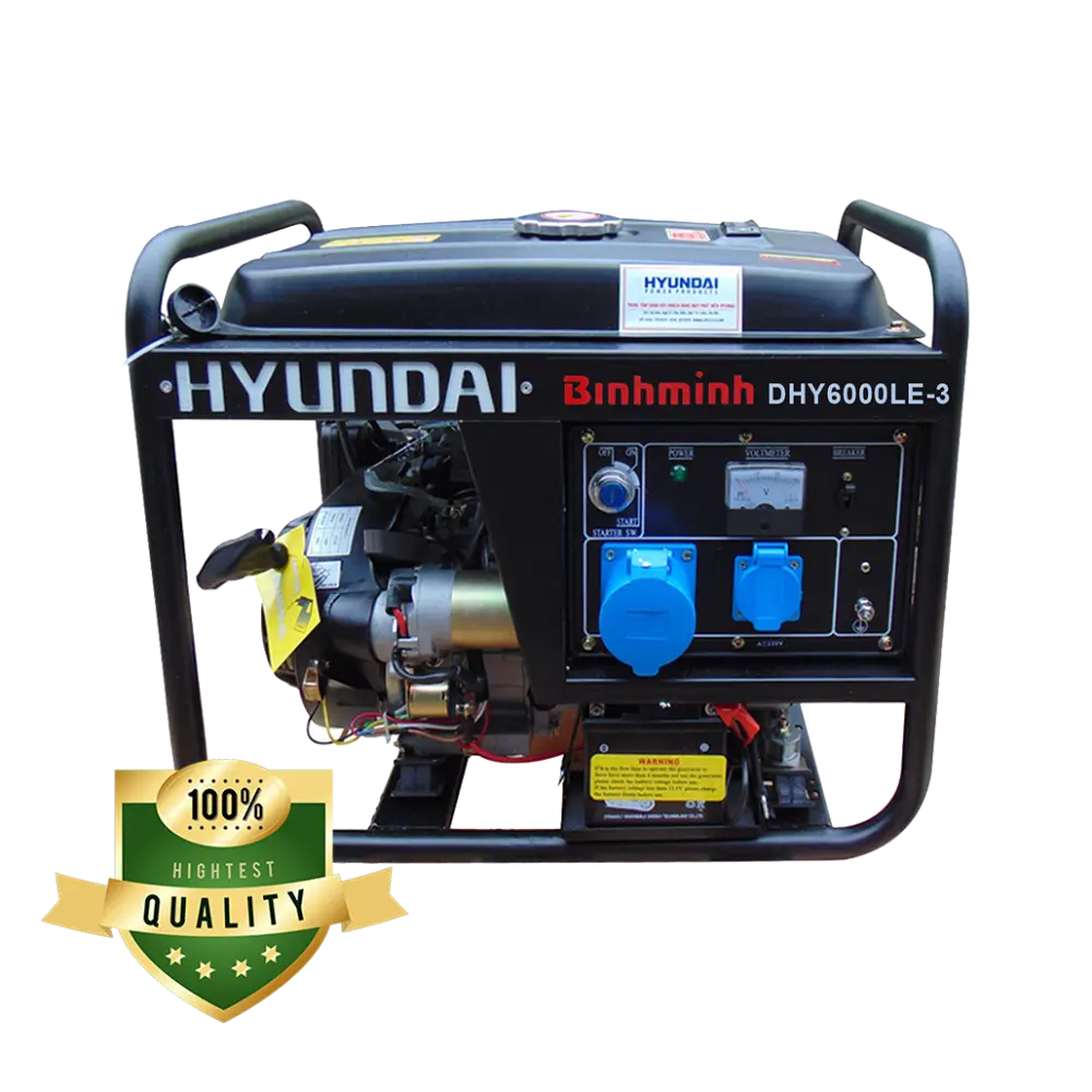 Máy phát điện chạy dầu 3 pha Hyundai DHY6000LE-3 7.3kVA